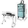 Byootique Folding Manicure Nail Table 4in1 Rolling Makeup Train Case - 4 of 4