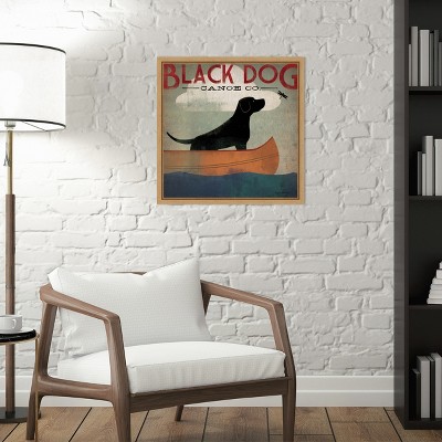 Black Dog Canoe Co. Framed Canvas Print in Maple, 16" x 16"