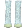 Memoi Women's 2 Pair Pack Tipped Cozy Crew Socks Mint Green One Size - 2 of 4