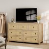 7 Drawer Dresser for Bedroom, 54'' Wide Rattan Dresser, Chest of Drawers, Wooden Chest with Clothes Storage Cabinet, Drawer Organizer - 4 of 4