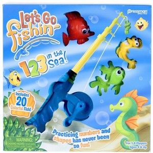 Pressman Let’s Go Fishin’ 123 in The Sea! - Practice Counting, Shapes, and Colors Game - Ages 4 and Up, 1-4 Players - 1 of 4