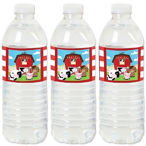 Big Dot of Happiness Farm Animals - Barnyard Baby Shower or Birthday Party Water Bottle Sticker Labels - Set of 20 - 1 of 4