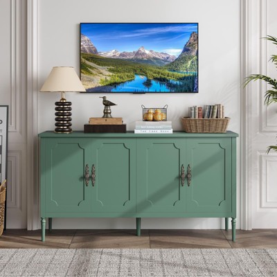 59" Buffet Cabinet w/ 4 Doors, Adjustable Shelves - Modern Sideboard for Dining Room, Kitchen, Living Room, Coffee Bar Storage