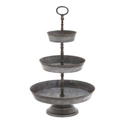 Tiered Serving Tray - Black/Silver - Olivia & May