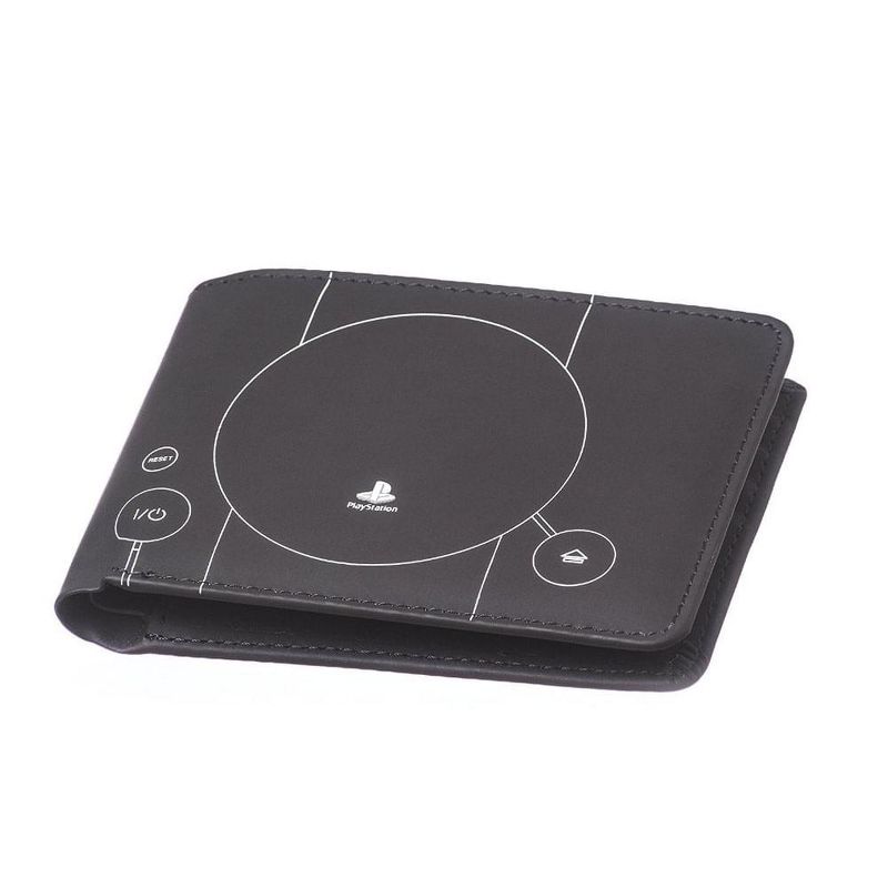 Rubber Road PlayStation PS1 Console Men's Bi-Fold Wallet Black, 3 of 4