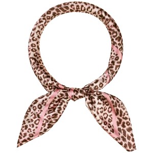 Elerevyo Women's Leopard Large Square Satin Shawl Head Wrap Neck Scarf Bandanas 35.4" X 35.4" - 1 of 4