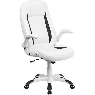 Executive Swivel Office Chair White Leather - Flash Furniture