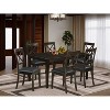 Modern Dining Set 7 Piece - Rectangle Table & 6 Chairs - Cappuccino Finish - HomeStock - 2 of 4