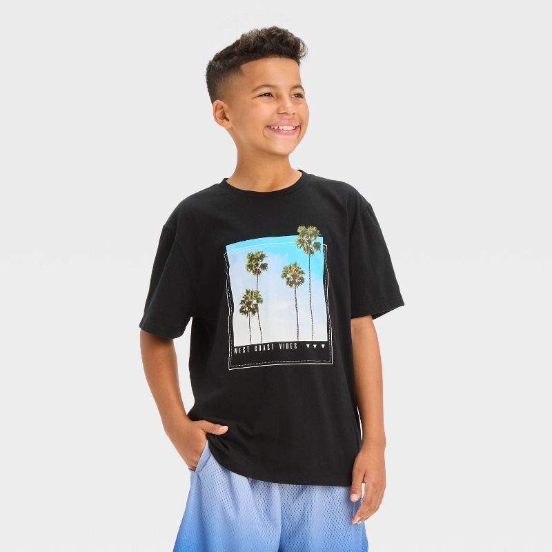 Boys' Graphic Palm Tree T-Shirt - art class™ Black, 1 of 4