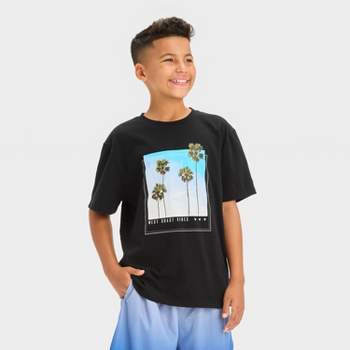 Boys' Graphic Palm Tree T-Shirt - art class™ Black