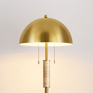 KAISITE Mid-Century Modern Gold Floor Lamp for Living Room Ambiance, Standing Lamp with Upward Bowl Shade - 1 of 4