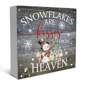 Christmas Snowflakes are Kisses from Heaven Wood Box Sign Desk Decor - 1 of 4