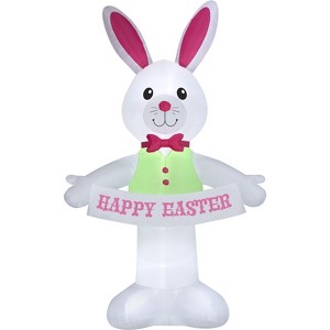 Gemmy Airblown Inflatable Easter Bunny Giant,  Tall, White - 1 of 3