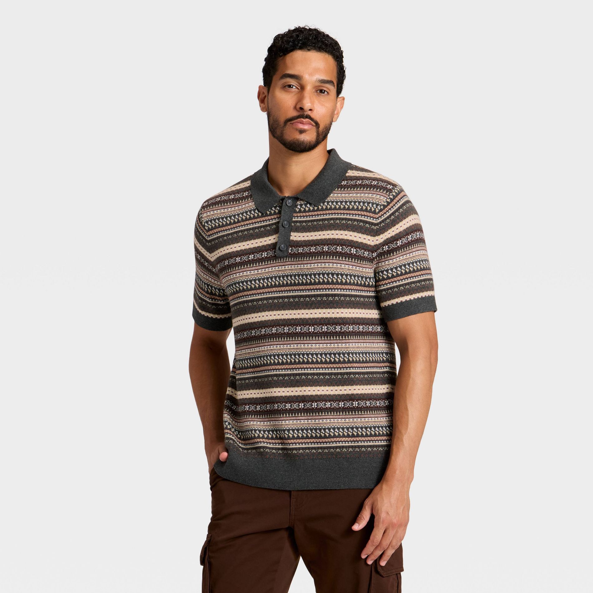 Men's Short Sleeve Fair Isle Sweater - Goodfellow & Co™