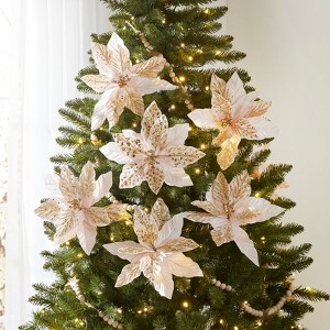 BrylaneHome 6" Poinsettia Tree Clips, Set Of 5 - 1 of 1
