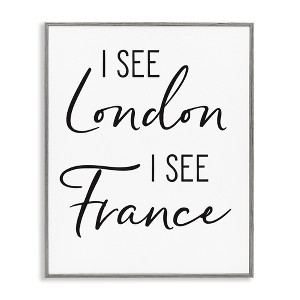 Stupell Industries I See London and France Saying Bathroom Humor Black Framed Giclee Art - 1 of 4