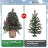 2/3FTTabletop Christmas Tree,Pre-lit Xmas Tree with Cloth Bag Base - 3 of 4