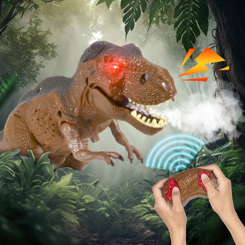 Buy 2: Contixo DB1 + DR1 Rc Dinosaurs -Walking Tyrannosaurus & Velociraptors Dinosaur With Light-up Eyes & Roaring Effect For Kids, 6 of 18