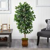 Nearly Natural 51-in Ficus Artificial Tree in Metal Planter - 3 of 4