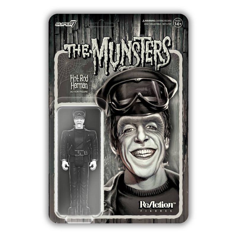 Super 7 ReAction The Munsters Hot Rod Herman Grayscale Action Figure, 2 of 4