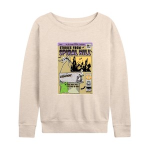 Women's - Disney - The Nightmare Before Christmas Lightweight French Terry Wide Neck Long Sleeve Shirt - 1 of 4