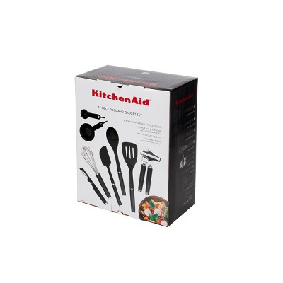 Black Stainless Steel and Plastic 15-Piece Kitchen Tool Set