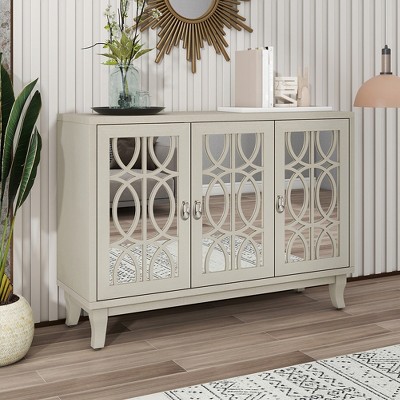 Sideboard Buffet Cabinet, Coffee Bar Cabinet with Glass Door, Media Console Table, Kitchen Pantry Storage Cabinet for Living Room Entryway