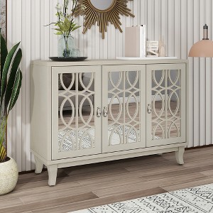 Sideboard Buffet Cabinet, Coffee Bar Cabinet with Glass Door, Media Console Table, Kitchen Pantry Storage Cabinet for Living Room Entryway - 1 of 4