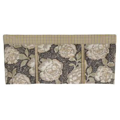RLF Home 3" Rod Pocket High Quality Fabric Peony Ball Pleated Valance for Windows 50" x 16" Gray