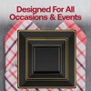 Smarty Had A Party Black w/ Gold Square Edge Rim Plastic Dinnerware Set - 40 Sets - 2 of 4