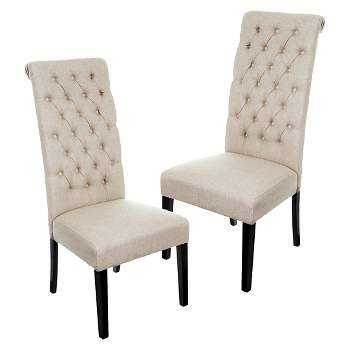 Set of 2 Leorah Tall Back Tufted Dining Chair - Christopher Knight Home
