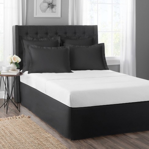 Black and shop white bed skirt