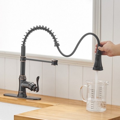 Oil Rubbed Bronze Pull-Down Kitchen Faucet with Spray
