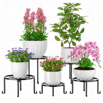 SKONYON Metal Plant Stands Flowerpot Holders Indoor Outdoor