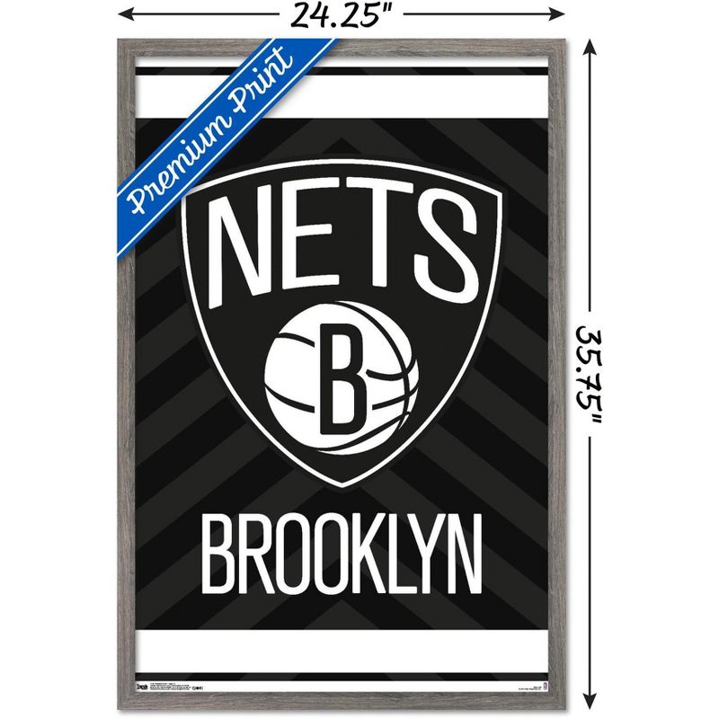 Trends International NBA Brooklyn Nets - Logo 15 Framed Wall Poster Prints, 3 of 7