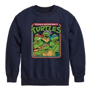 Boys' - Teenage Mutant Ninja Turtles - Retro Group Graphic Long Sleeve Fleece Sweatshirt - 1 of 4