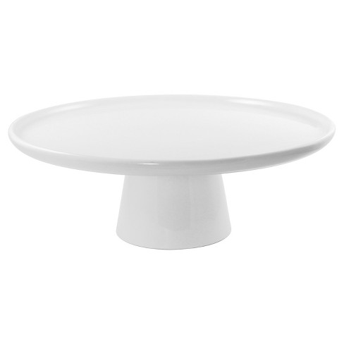 white cake stand with dome