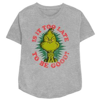 Women's Dr. Seuss Christmas The Grinch Is it too Late T-Shirt