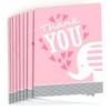 Big Dot of Happiness Pink Elephant - Girl Baby Shower or Birthday Party Thank You Cards (8 count) - 2 of 4