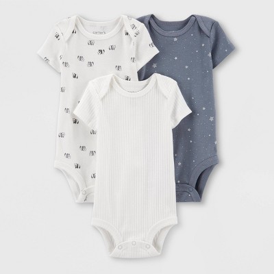 Image of Carter's Just One You® Baby 3pk Panda Bodysuit - White/Gray Newborn