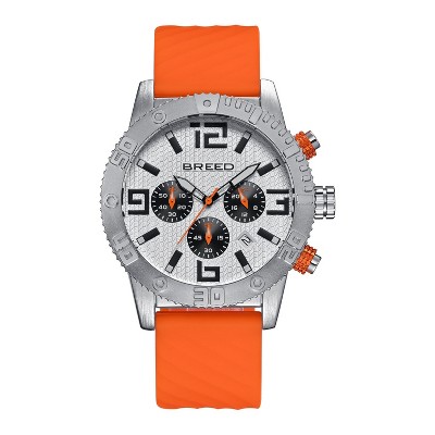 Breed Double Agent Leather-Band Watch w/Day/Date