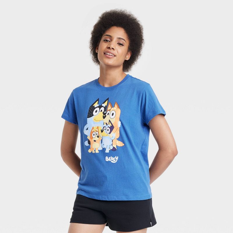Women's Bluey Short Sleeve Graphic T-Shirt - Blue, 1 of 6
