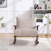 Vynxaria Modern Accent Chair Arm Chair Living Room Rocking Chair Metal Frame - 4 of 4