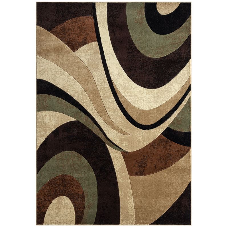 Home Dynamix Slade Contemporary Abstract Area Rug, Brown/Green, 39"x55", 1 of 3