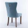 AZL1 Life Concept Accent Chairs Armless 2 Pcs Tufted Velvet Leisure with Rubberwood Legs Modern Vanity for Bedroom, Light Blue, 25.5"*19.7"*37.4" - 4 of 4