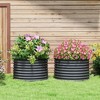 Resenkos Patio Planting Bed, Raised Garden Bed,Set of 2 Raised Garden Bed, Metal Planter Box with Safety Edging, Cream White - 4 of 4