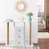 KTMBDW Modern Console Table with 3 Drawers, Faux Marble Veneer Entryway Table, Metal Frame Narrow Sofa Accent Table for Living Room Bedroom, White - 2 of 4