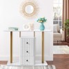 KTMBDW Modern Console Table with 3 Drawers, Faux Marble Veneer Entryway Table, Metal Frame Narrow Sofa Accent Table for Living Room Bedroom, White - image 2 of 4