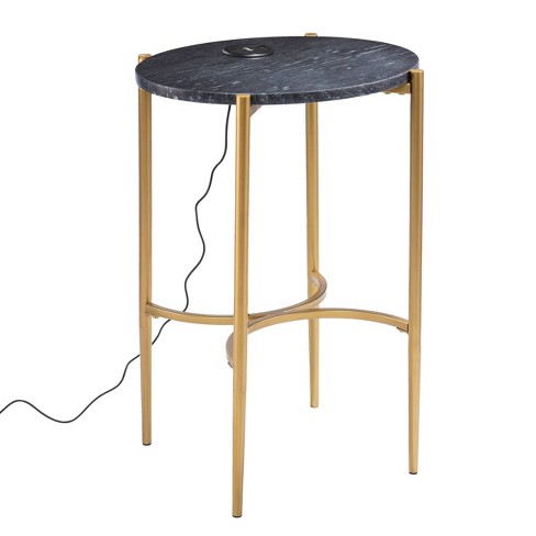 Vonceach Side Table with Wireless Charging Station Gold - Aiden Lane - image 1 of 4