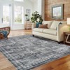 Vintage Machine Washable Oriental Design Carpet with Non Slip Backing Distressed Stain Resistant Soft Low Pile Floor Cover for Living Room Bedroom - 2 of 4